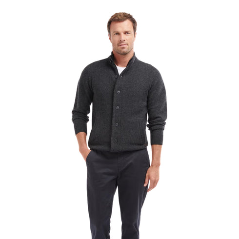 Barbour Cardigan Cardigan Uomo con toppe sui gomiti Grigio scuro - Francavilla Moda